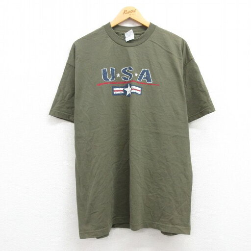 【中古】古着 半袖 ビンテージ ヴィンテージTシャツ メンズ 00年代 00s USAロゴ コットン クルーネック 丸首 濃緑 グリーン XLサイズ 中古 | 春夏 夏物 夏服 ヴィンテージTシャツ メンズファッション カットソー ティーシャツ ティシャツ メンズTシャツ 半袖T 【中古】古着 半袖 ビンテージ ヴィンテージTシャツ メンズ 00年代 00s USAロゴ コットン クルーネック 丸首 濃緑 グリーン XLサイズ 中古 | 春夏 夏物 夏服 ヴィンテージTシャツ メンズファッション カットソー ティーシャツ ティシャツ メンズTシャツ 半袖T
