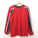 【中古】古着 トミーヒルフィガー TOMMY HILFIGER トミージーンズ 半袖 ブランドTシャツ メンズ 90年代 90s ワンポイントロゴ コットン クルーネック 丸首 赤 レッド XLサイズ 中古 | 春夏 春物 春服 秋冬 秋物 秋服 メンズファッション ロンT カットソー ロンティー