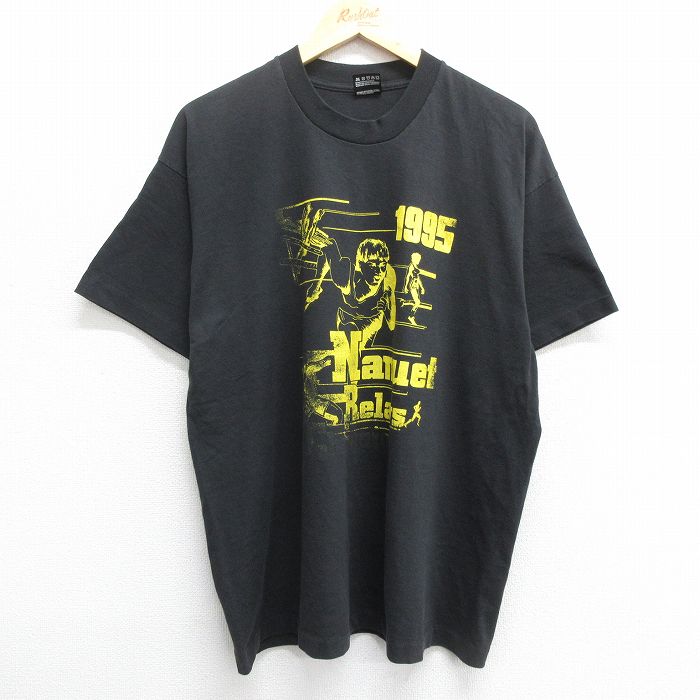 【中古】古着 半袖 ビンテージ ヴィンテージTシャツ メンズ 90年代 90s Nanuet Relays 人 クルーネック 丸首 USA製 アメリカ製 黒 ブラック XLサイズ 中古 春夏 夏物 夏服 ヴィンテージTシャツ メンズファッション カットソー ティーシャツ ティシャツ メンズTシャツ