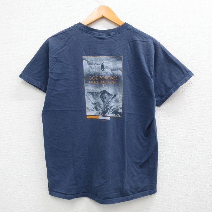 【中古】古着 半袖 ビンテージ ヴィンテージTシャツ メンズ 00年代 00s ジャクソンホール 山 スキー コットン クルーネック 丸首 紺 ネイビー Lサイズ 中古 | 春夏 夏物 夏服 ヴィンテージTシャツ メンズファッション カットソー ティーシャツ ティシャツ メンズTシャ