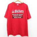 【中古】古着 半袖 ビンテージ ヴィンテージTシャツ メンズ 00年代 00s Arbys Side Kickers 大きいサイズ 2L LL ビッグシルエット ゆったり ビッグサイズ オーバーサイズ コットン クルーネック 丸首 赤 レッド XLサイズ 中古 春夏 夏物 夏服 ヴィンテージTシャツ メ