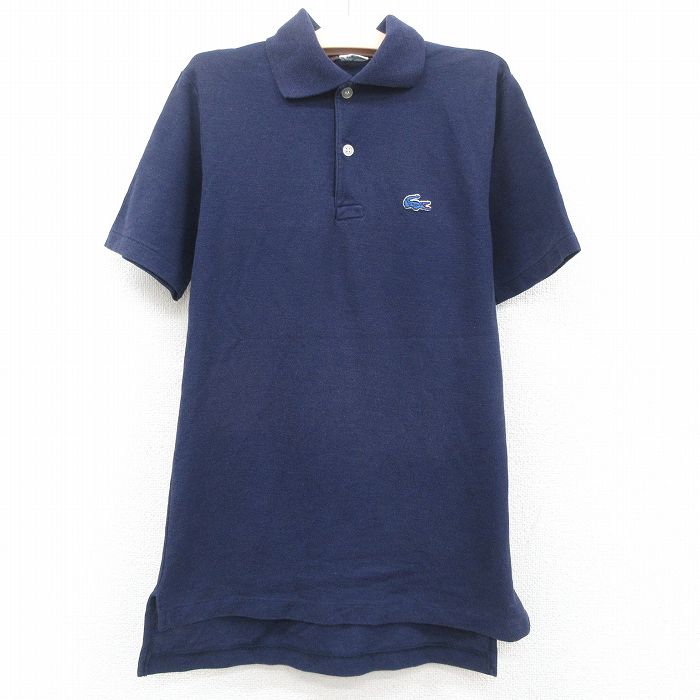 【中古】古着 ラコステ LACOSTE IZOD 半袖 ブランド ポロシャツ キッズ ボーイズ 子供服 80年代 80s ワンポイントロゴ 鹿の子 紺 ネイビー | 春夏 春物 春服 秋冬 秋物 秋服 女の子 子ども服 こども服 カジュアル ファッション おしゃれ かわいい