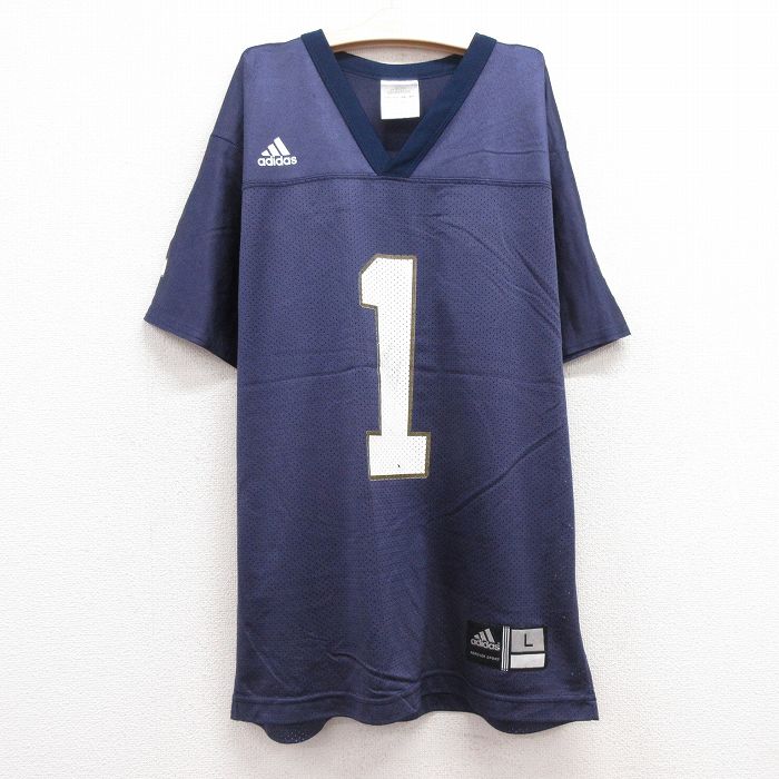 【中古】古着 アディダス adidas 半袖 ビンテージ ヴィンテージ フットボールTシャツ キッズ ボーイズ 子供服 00年代 00s 1 メッシュ地 Vネック 紺 ネイビー ユニフォーム ゲームシャツ | 春夏 春物 春服 秋冬 秋物 秋服 女の子 子ども服 こども服 カジュアル ファッシ