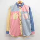 【中古】古着 ギタノ 長袖シャツ レディース 90年代 90s マルチカラー クレイジーパターン 黄他 イエロー 中古 ブラウス トップス | 春夏 春物 春服...