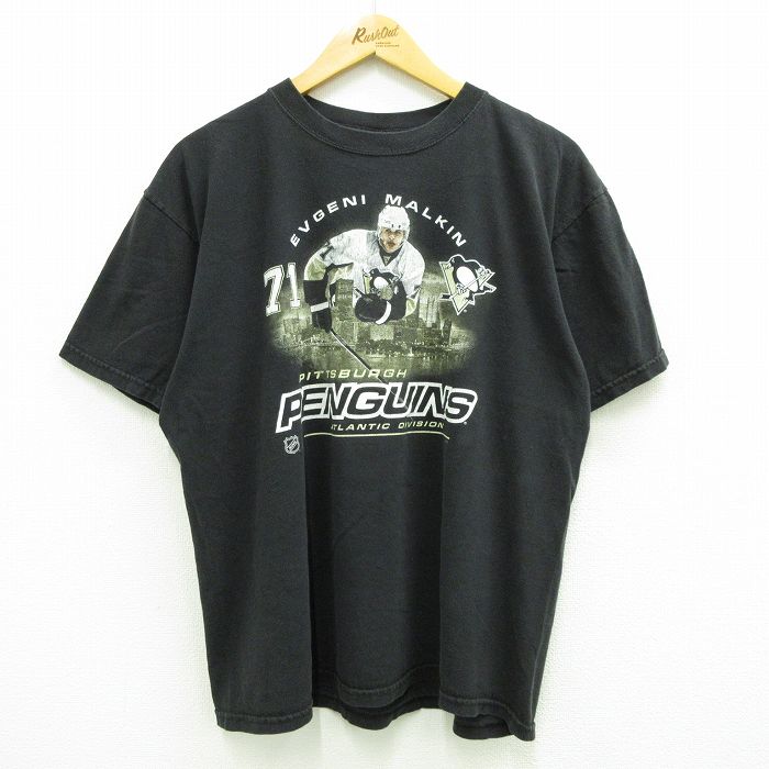 【中古】古着 半袖 ビンテージ ヴィンテージTシャツ メンズ 00年代 00s NHL ピッツバーグペンギンズ エ..