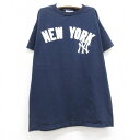 【中古】古着 リー Lee 半袖 ビンテージ ヴィンテージTシャツ キッズ ボーイズ 子供服 90年代 90s MLB ニューヨークヤンキース ロジャークレメンス 12 コットン クルーネック 丸首 USA製 アメリカ製 紺 ネイビー メジャーリーグ ベースボール 野球 | 春夏 春物 春服 秋 0OF