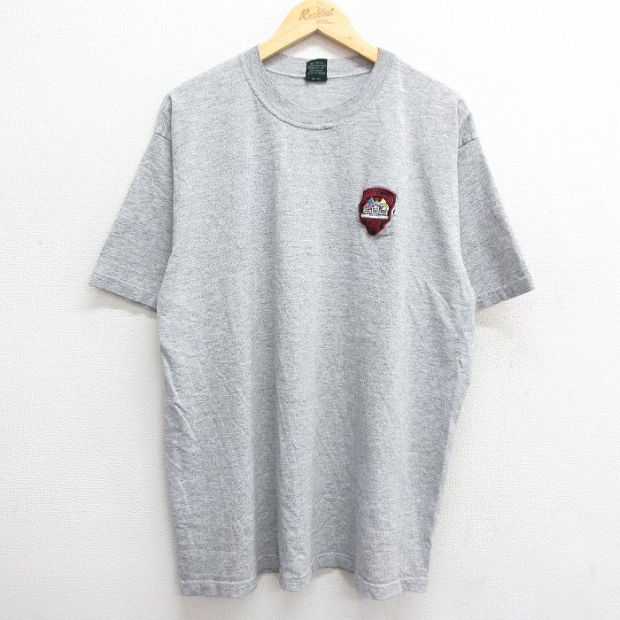 【中古】古着 半袖 ビンテージ ヴィンテージTシャツ メンズ 00年代 00s ロードアイランド 警察 大きいサイズ 2L LL ビッグシルエット ゆったり ビッグサイズ オーバーサイズ コットン クルーネック 丸首 グレー 霜降り XLサイズ 中古 | 春夏 夏物 夏服 ヴィンテージTシ