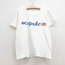 【中古】古着 半袖 ビンテージ ヴィンテージTシャツ キッズ ボーイズ 子供服 70年代 70s ACAPULC 染込プリント クルーネック 丸首 白 ホワイト 【spe】 | 春夏 春物 春服 秋冬 秋物 秋服 女の子 子ども服 こども服 カジュアル ファッション おしゃれ かわいい