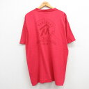 古着 マルボロ 半袖 ビンテージ ヴィンテージTシャツ メンズ 90年代 90s ビッグロゴ 胸ポケット付き 大きいサイズ 2L LL ビッグシルエット ゆったり ビッグサイズ オーバーサイズ コットン クルーネック 丸首 USA製 アメリカ製 赤 レッド XLサイズ 中古 | 春夏