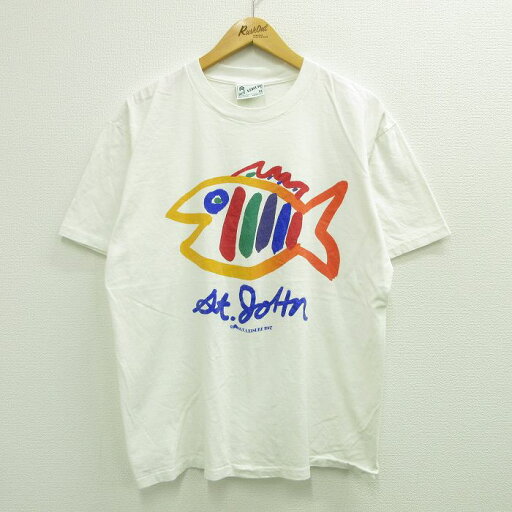 【中古】古着 半袖 ビンテージ ヴィンテージTシャツ メンズ 90年代 90s 魚 コットン クルーネック 丸首 USA製 アメリカ製 白 ホワイト XLサイズ 中古 | 春夏 夏物 夏服 ヴィンテージTシャツ メンズファッション カットソー ティーシャツ ティシャツ メンズTシ 【中古】古着 半袖 ビンテージ ヴィンテージTシャツ メンズ 90年代 90s 魚 コットン クルーネック 丸首 USA製 アメリカ製 白 ホワイト XLサイズ 中古 | 春夏 夏物 夏服 ヴィンテージTシャツ メンズファッション カットソー ティーシャツ ティシャツ メンズTシ