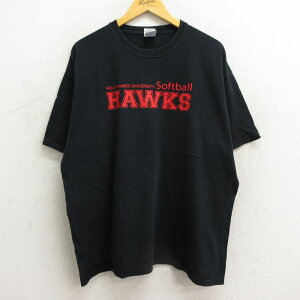 【中古】古着 半袖 ビンテージ ヴィンテージTシャツ メンズ 00年代 00s ホーリーネームズオークス 大学 ソフトボール 大きいサイズ 2L LL ビッグシルエット ゆったり ビッグサイズ オーバーサイズ コットン クルーネック 丸首 黒 ブラック XLサイズ 中古 | 春 5OF