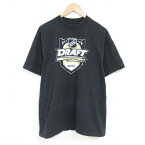 【中古】古着 リーボック REEBOK 半袖 ブランドTシャツ メンズ NHL ピッツバーグペンギンズ DRAFT コットン クルーネック 丸首 黒 ブラック アイスホッケー Lサイズ 中古 | 春夏 夏物 夏服 メンズファッション カットソー ティーシャツ ティシャツ メンズTシャツ 半袖T