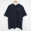 【中古】古着 チャンピオン Champion 半袖 ブランドTシャツ メンズ ワンポイントロゴ コットン クルーネック 丸首 紺 ネイビー XLサイズ 中古 春夏 夏物 夏服 メンズファッション カットソー ティーシャツ ティシャツ メンズTシャツ 半袖Tシャツ 半袖ティーシャツ カ