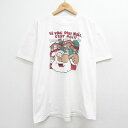 【中古】古着 半袖 ビンテージ ヴィンテージTシャツ メンズ 90年代 90s サンタクロース 家 クルーネック 丸首 白 ホワイト XLサイズ 中古 | 春夏 夏物 夏服 ヴィンテージTシャツ メンズファッション カットソー ティーシャツ ティシャツ メンズTシャツ 半袖Tシャツ 半