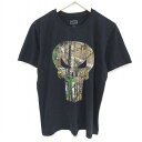 【中古】古着 半袖Tシャツ メンズ マーベル パニッシャー コットン クルーネック 丸首 黒 ブラック Lサイズ 中古 中古メンズ半袖プリントキャラクター