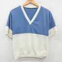 【中古】古着 半袖 ビンテージ ヴィンテージ トップス レディース 80年代 80s 無地 Vネック 薄紺他 ネイビー 中古 | 春夏 春物 春服 秋冬 秋物 ...