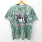 【中古】古着 半袖 ビンテージ ヴィンテージTシャツ メンズ 90年代 90s ガールスカウト クルーネック 丸首 USA製 アメリカ製 緑 グリーン ブリーチ加工 Lサイズ 中古 | 春夏 夏物 夏服 ヴィンテージTシャツ メンズファッション カットソー ティーシャツ ティシャツ メ