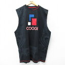 【中古】古着 クージー COOGI ノースリーブ ビンテージ ヴィンテージTシャツ メンズ 00年代 00s ビッグロゴ 大きいサイズ 2L LL ビッグシルエット ゆったり ビッグサイズ オーバーサイズ ロング丈 コットン クルーネック 丸首 黒 ブラック 【spe】 XLサイズ 中古 春夏