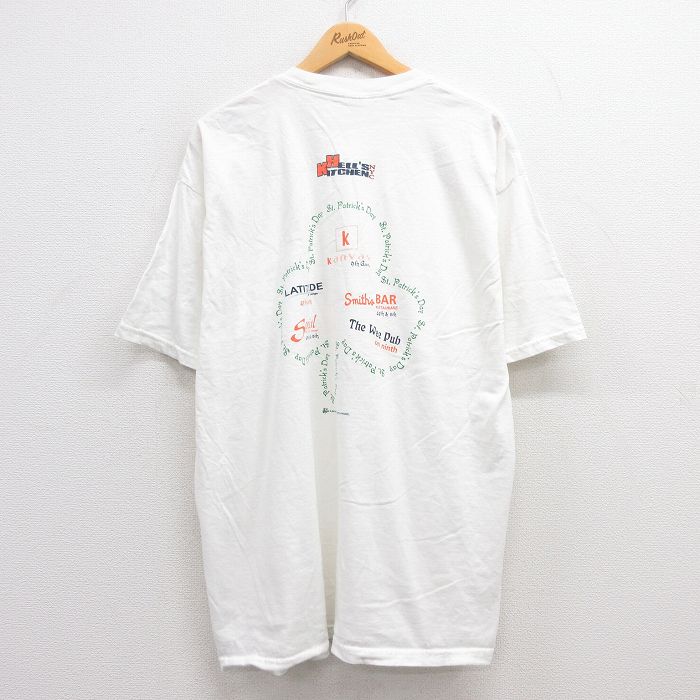 【中古】古着 半袖 ビンテージ ヴィンテージTシャツ メンズ 00年代 00s 聖パトリックの祝日 大きいサイズ 2L LL ビッグシルエット ゆったり ビッグサイズ オーバーサイズ コットン クルーネック 丸首 白 ホワイト XLサイズ 中古 | 春夏 夏物 夏服 ヴィンテージTシャツ 2OF