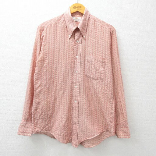 【中古】古着 バンヒューセン 長袖シャツ メンズ 70年代 70s ボタンダウン ピンク系他 Mサイズ 中古 トップス | 春夏 春物 春服 秋冬 秋物 秋服 カジュアルシャツ メンズファッション 長袖シャツ おしゃれ カジュアル 5OF 【中古】古着 バンヒューセン 長袖シャツ メンズ 70年代 70s ボタンダウン ピンク系他 Mサイズ 中古 トップス | 春夏 春物 春服 秋冬 秋物 秋服 カジュアルシャツ メンズファッション 長袖シャツ おしゃれ カジュアル 5OF