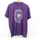 【中古】古着 半袖 ビンテージ ヴィンテージTシャツ メンズ 90年代 90s Health Care Workers Union 大きいサイズ 2L LL ビッグシルエット ゆったり ビッグサイズ オーバーサイズ クルーネック 丸首 USA製 アメリカ製 紫 パープル XLサイズ 中古 春夏 夏物 夏服 ヴィ