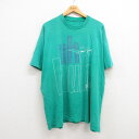 【中古】古着 半袖 ビンテージ ヴィンテージTシャツ メンズ 90年代 90s ダイエットペプシ サングラス 大きいサイズ 2L LL ビッグシルエット ゆったり ビッグサイズ オーバーサイズ クルーネック 丸首 青緑 XLサイズ 中古 | 春夏 夏物 夏服 ヴィンテージTシャ
