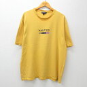 【中古】古着 ノーティカ NAUTICA 半袖 ブランド ビンテージ ヴィンテージTシャツ メンズ 90年代 90s ワンポイントロゴ 大きいサイズ 2L LL ビッグシルエット ゆったり ビッグサイズ オーバーサイズ コットン クルーネック 丸首 USA製 アメリカ製 黄 イエロー XLサイズ