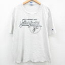 【中古】古着 チャンピオン Champion 半袖 ビンテージ ヴィンテージTシャツ メンズ 90年代 90s Yellow Jackets カレッジ 大きいサイズ 2L LL ビッグシルエット ゆったり ビッグサイズ オーバーサイズ クルーネック 丸首 USA製 アメリカ製 グレー 霜降り XLサイズ 中古