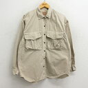 【中古】古着 Liz Wear 長袖シャツ レディース 00年代 00s コットン ベージュ カーキ 中古 ブラウス トップス | 春夏 春物 春服 秋冬 秋物...
