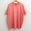 【中古】古着 半袖 ビンテージ ヴィンテージTシャツ メンズ 90年代 90s アイランド ヤシの木 大きいサイズ 2L LL ビッグシルエット ゆったり ビッグサイズ オーバーサイズ クルーネック 丸首 USA製 アメリカ製 薄オレンジ XLサイズ 中古 | 春夏 夏物 夏服 ヴ