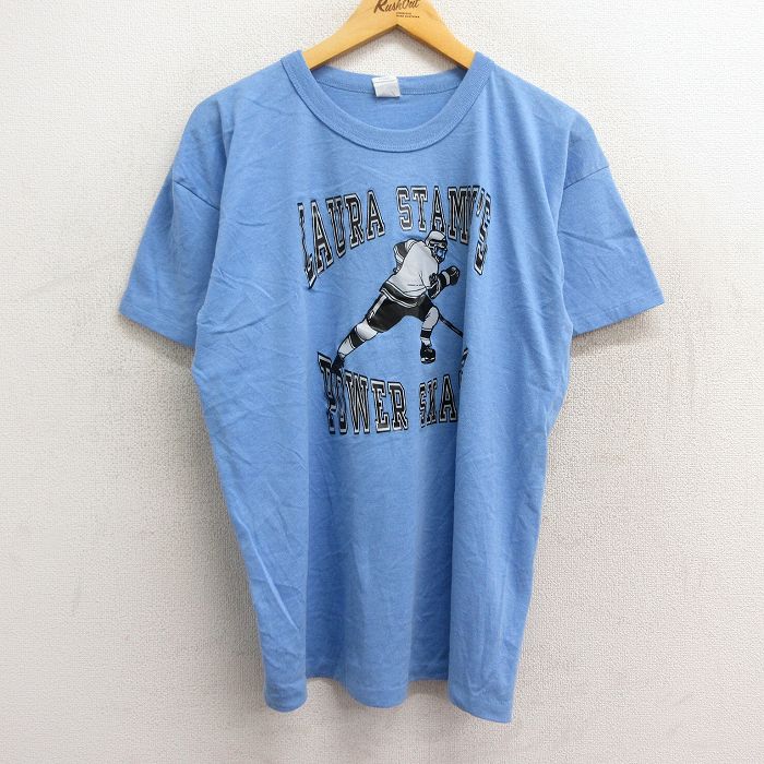 【中古】古着 半袖 ビンテージ ヴィンテージTシャツ メンズ 80年代 80s アイスホッケー LAURA STAMMS ..