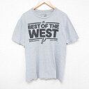 【中古】古着 アディダス adidas 半袖 ブランドTシャツ メンズ NBA サンアントニオスパーズ クルーネック 丸首 グレー 霜降り バスケットボール Lサイズ 中古 春夏 夏物 夏服 メンズファッション カットソー ティーシャツ ティシャツ メンズTシャツ 半袖Tシャツ 半袖