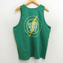 【中古】古着 タンクトップ メンズ サンダー GREEK WEEK クルーネック 丸首 USA製 アメリカ製 緑 グリーン Lサイズ 中古 春夏 夏物 夏服 メ...