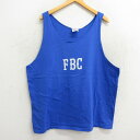 【中古】古着 ヘインズ Hanes ビンテージ ヴィンテージ タンクトップ メンズ 90年代 90s FBC 9 フロッキープリント 大きいサイズ 2L LL ...