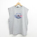 【中古】古着 ビンテージ ヴィンテージ ノースリーブTシャツ メンズ 90年代 90s バスケットボール クルーネック 丸首 USA製 アメリカ製 グレー 霜降り Lサイズ 中古 春夏 夏物 夏服 メンズファッション カジュアル おしゃれ