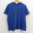 【中古】古着 ヘインズ Hanes 半袖 ビンテージ ヴィンテージTシャツ メンズ 90年代 90s ハワイ アロハ コットン クルーネック 丸首 青 ブルー Lサイズ 中古 | 春夏 夏物 夏服 ヴィンテージTシ…