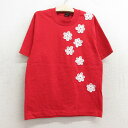 【中古】古着 フルーツオブザルーム 半袖 ビンテージ ヴィンテージTシャツ キッズ ガールズ 子供服 90年代 90s 花 クルーネック 丸首 USA製 アメリカ製 赤 レッド | 春夏 春物 春服 秋冬 秋物 秋服 女の子 子ども服 こども服 カジュアル ファッション おしゃ