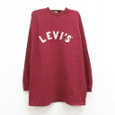 【中古】古着 リーバイス Levis 長袖 ビンテージ ヴィンテージTシャツ キッズ ボーイズ 子供服 00年代 00s ビッグロゴ コットン クルーネック 丸首 USA製 アメリカ製 エンジ | 春夏 春物 春服 秋冬 秋物 秋服 女の子 子ども服 こども服 カジュアル ファッション おしゃ