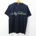 古着 半袖 ビンテージ ヴィンテージTシャツ メンズ 80年代 80s ウィリアムズバーグ 建物 クルーネック 丸首 USA製 アメリカ製 濃紺 ネイビー Lサイズ 中古 | 春夏 夏物 夏服 ヴィンテージTシャツ メンズファッション カットソー ティーシャツ ティシャツ メン