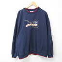 【中古】古着 長袖スウェット メンズ 00年代 00s ゴルフ 刺繍 大きいサイズ 2L LL ビッグシルエット ゆったり ビッグサイズ オーバーサイズ クルー...