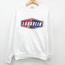 【中古】古着 長袖スウェット メンズ 00年代 00s LAUGHLIN クルーネック 丸首 USA製 アメリカ製 白 ホワイト Mサイズ 中古 スエット トレ...