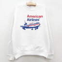 【中古】古着 ジャージーズ 長袖スウェット キッズ ボーイズ 子供服 90年代 90s アメリカン航空 飛行機 クルーネック 丸首 USA製 アメリカ製 白 ホワイト 【spe】 | 春夏 春物 春服 秋冬 秋物 秋服 女の子 子ども服 こども服 カジュアル ファッション おしゃれ かわい 3OF