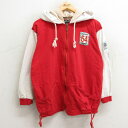 【中古】古着 b.u.m.equipment 長袖 トップス フルジップパーカー レディース 90年代 90s 64 コットン 赤他 レッド 中古 | 春夏 春...
