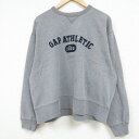 【中古】古着 ギャップ GAP 長袖スウェット メンズ 00年代 00s ビッグロゴ 刺繍 大きいサイズ 2L LL ビッグシルエット ゆったり ビッグサイズ オーバーサイズ クルーネック 丸首 濃グレー 霜降り XLサイズ 中古 スエット トレーナー トップス 春夏 春物 春服 秋冬 秋