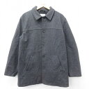 【中古】古着 ジェイクルー J.CREW 長袖 ウールジャケット メンズ 00年代 00s ロング丈 濃グレー 内側キルティング XLサイズ 中古 アウター 秋冬 秋物 秋服 冬物 冬服 カジュアル メンズファッション ファッション おしゃれ カジュアルジャケット