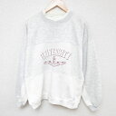 【中古】古着 長袖スウェット メンズ 90年代 90s レッドランズ 大学 クルーネック 丸首 薄グレー他 霜降り 【spe】 XLサイズ 中古 スエット トレ...