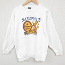 【中古】古着 長袖スウェット メンズ 90年代 90s サージェント ライオン クルーネック 丸首 USA製 アメリカ製 白 ホワイト Mサイズ 中古 スエット...