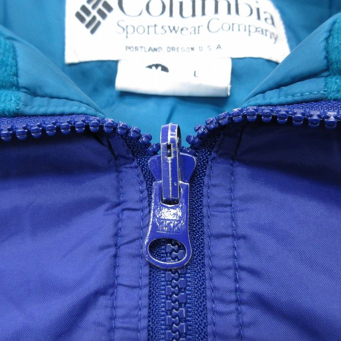 【中古】古着 コロンビア COLUMBIA 長袖 ナイロンジャケット レディース 00年代 00s 襟フリース 大きいサイズ 2L LL ビッグシルエット ゆったり ビッグサイズ オーバーサイズ ラグラン 紫 パープル 中古 アウター ウインドブレーカー | 秋冬 秋物 秋服 冬物