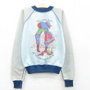 【中古】古着 Petticoats and Pantaloons 長袖スウェット キッズ ボーイズ 子供服 80年代 80s 女の子 ツートンカラー バイカラー ラグラン クルーネック 丸首 USA製 アメリカ製 薄紺他 ネイビー | 春夏 春物 春服 秋冬 秋物 秋服 女の子 子ども服 こども服 カ
