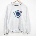 【中古】古着 長袖スウェット メンズ 90年代 90s マリスト カレッジ 刺繍 クルーネック 丸首 薄グレー 霜降り XLサイズ 中古 スエット トレーナー ...